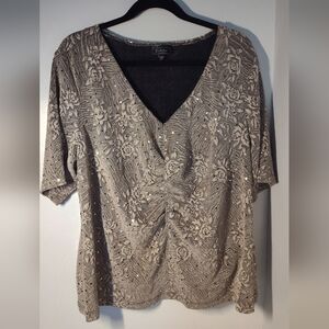 Collection Dressbarn Cream Top Sequin Detail Size 3X #324